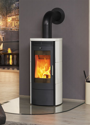 Zestaw kominek powietrzny stalowy KRATKI LUCY Prawy BLACK 14 kW Ø 200 z akcesoriami hark 130 - Zestaw kominek powietrzny stalowy KRATKI LUCY Prawy BLACK 14 kW Ø 200 z akcesoriami